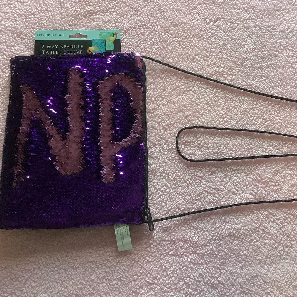 💜 Two way sparkle TABLET sequin sleeve PINK/PURPLE 10.1 inch BRAND NEW👛